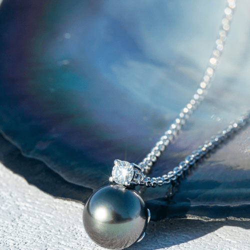 Pendentif Or Perle de Tahiti – 11–13 mm Or Blanc 10K – Nacréa Tahiti