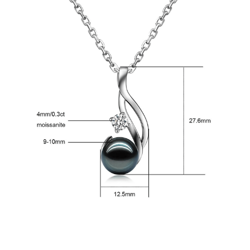 Pendentif Perle de Tahiti Or Blanc – 9–10 mm Or Blanc 18K – Nacréa Tahiti