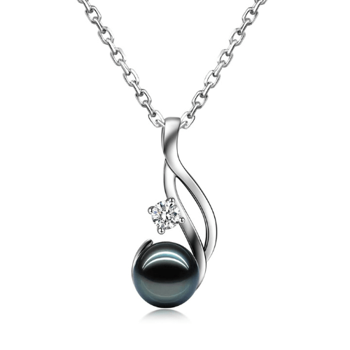 Pendentif Perle de Tahiti Or Blanc – 9–10 mm Or Blanc 18K – Nacréa Tahiti